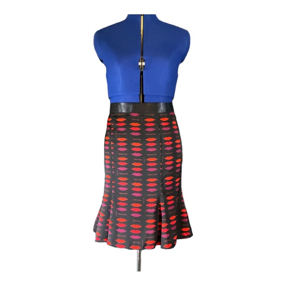 L’wren Scott for Banana Republic Lipstick Print Skirt, Size 4. EUC - Picture 2 of 7